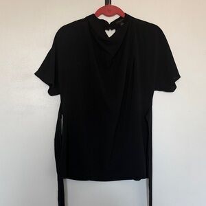 Ann Taylor Classic Drape Black Blouse